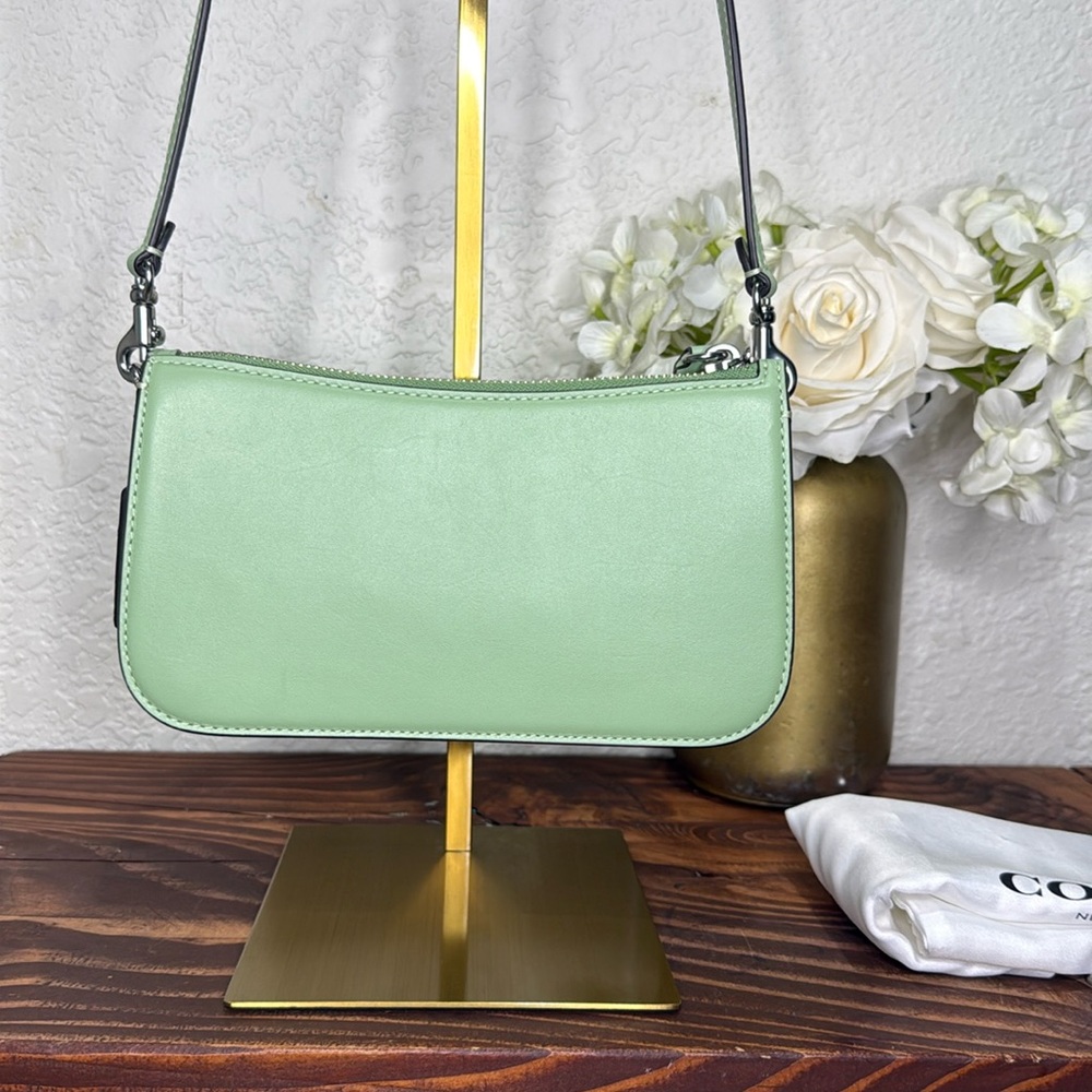 Coach Genuine Leather Penn Shoulder Bag in Pale Pistachio, Silver Hardware - Picture 8 of 16